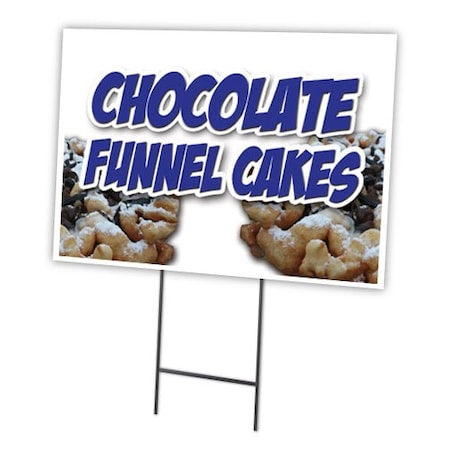 Chocolate Funnel Cakes Yard Sign & Stake Outdoor Plastic Coroplast Window